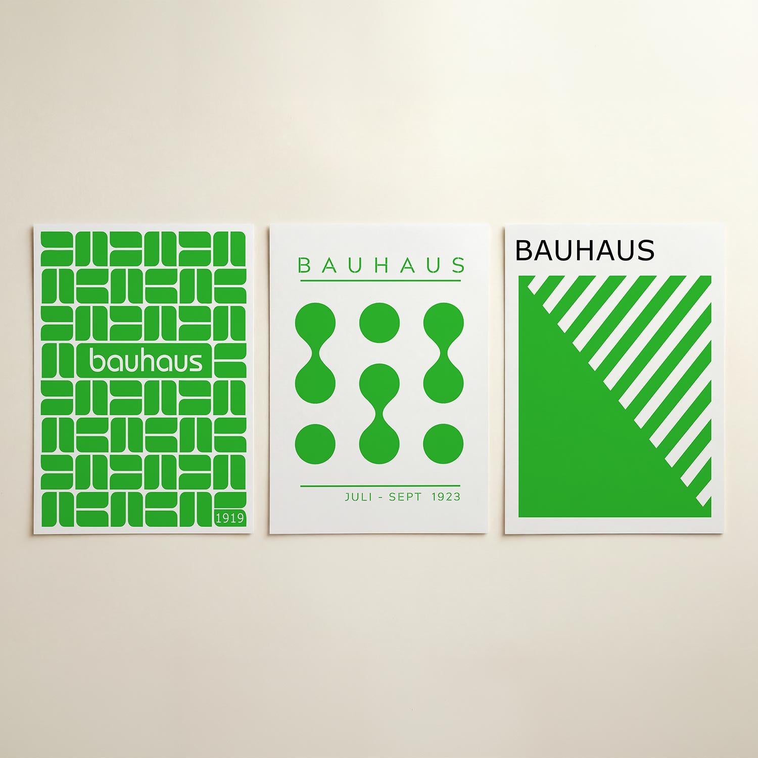 Groene vormenstructuur Posterset