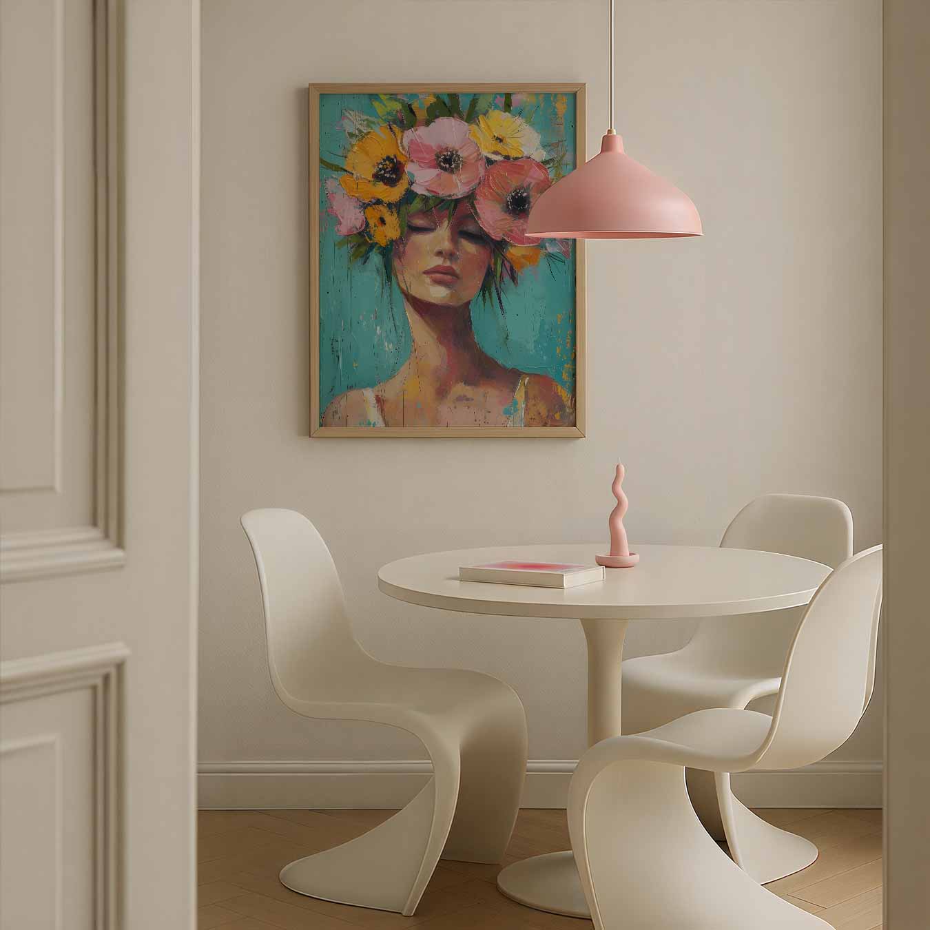 Bloemenkracht Vrouwelijke Portret Poster-WallArtistic