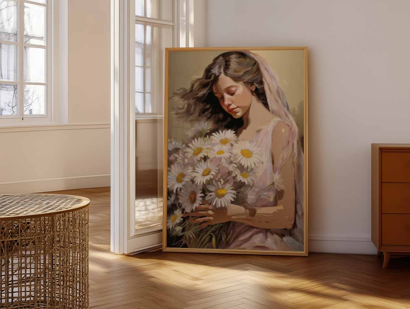 Vrouwelijke Zachte Bloemenpracht Poster-WallArtistic