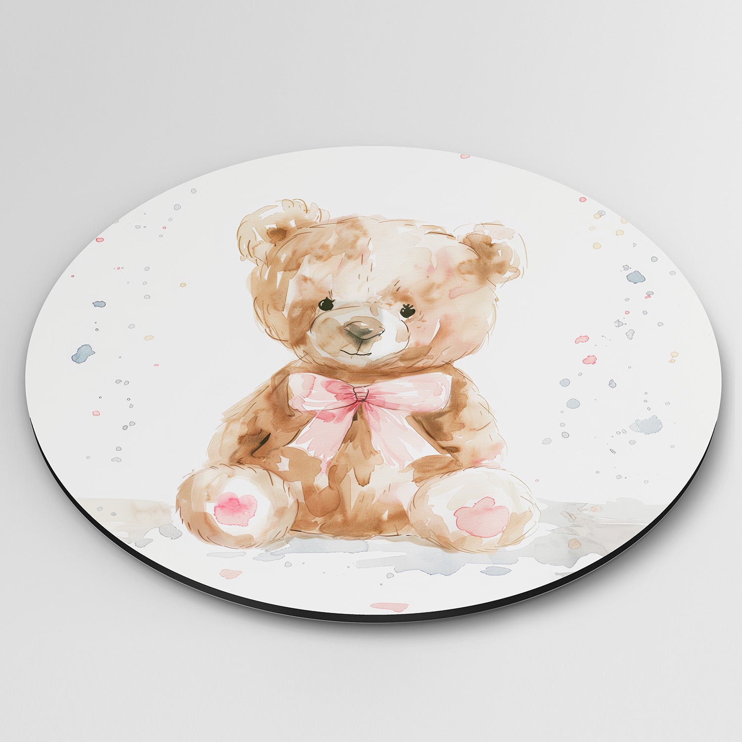 Teddybeer met strik Muurcirkel