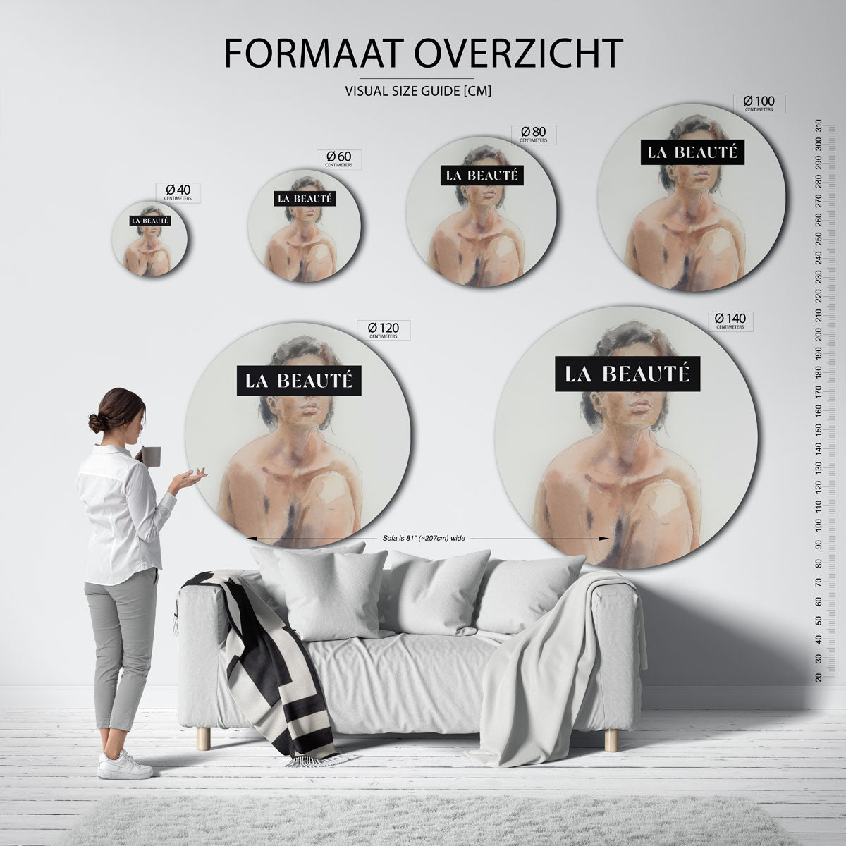 Vrouw met tekst Muurcirkel