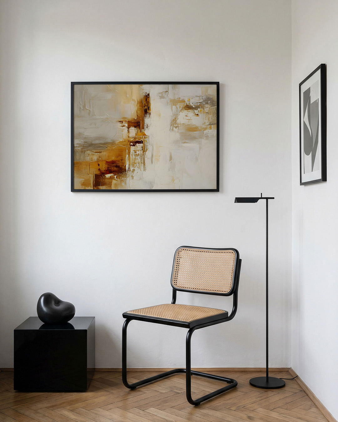Abstracte beige en bruine Poster