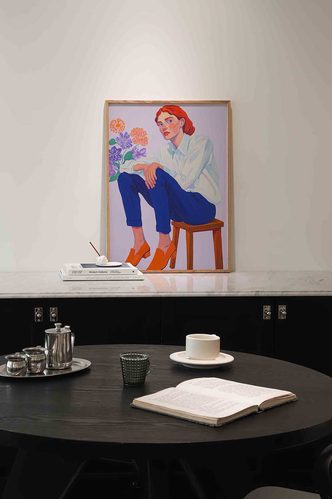 Vrouw met bloemen Poster