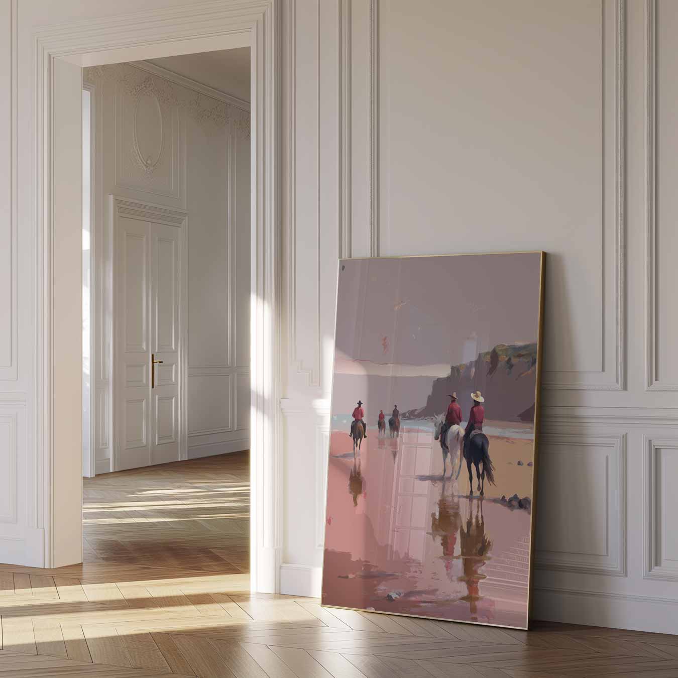 Cowboys op het Strand Poster-WallArtistic