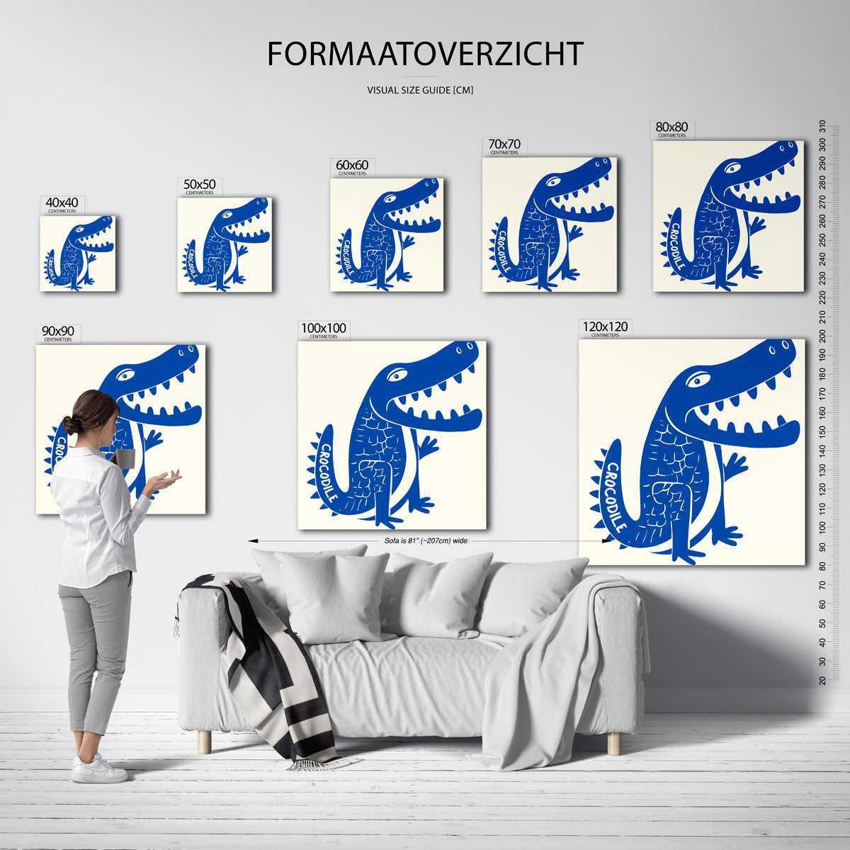 Blauwe krokodil Poster