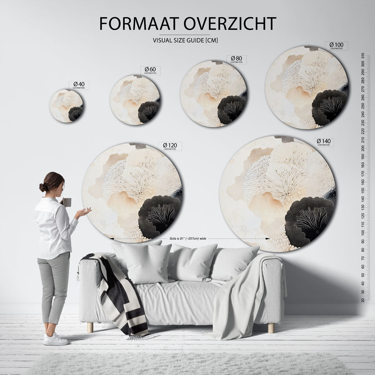 Organische vormen Muurcirkel