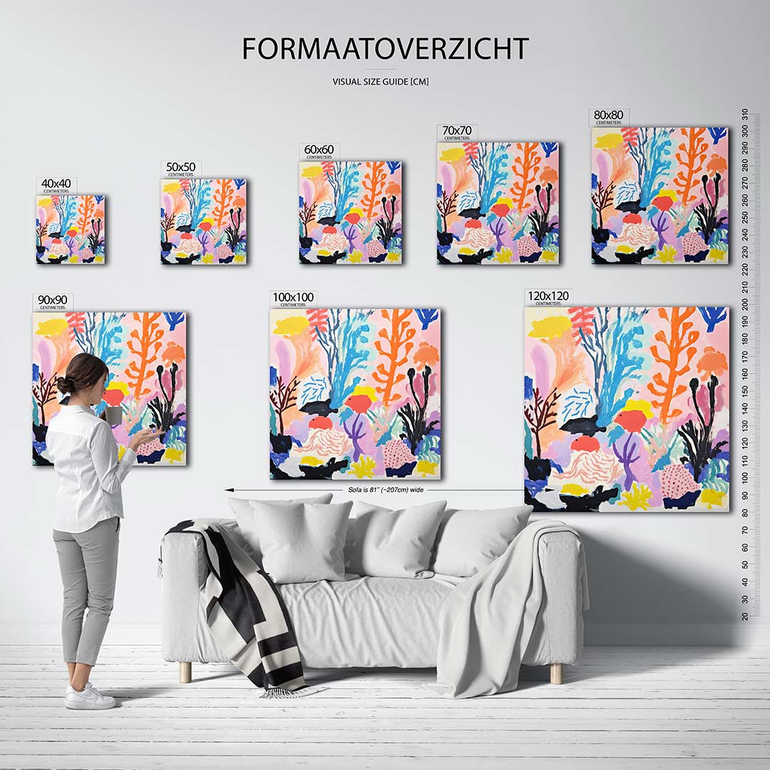 Vrolijke kleurenexplosie Kunstwerk