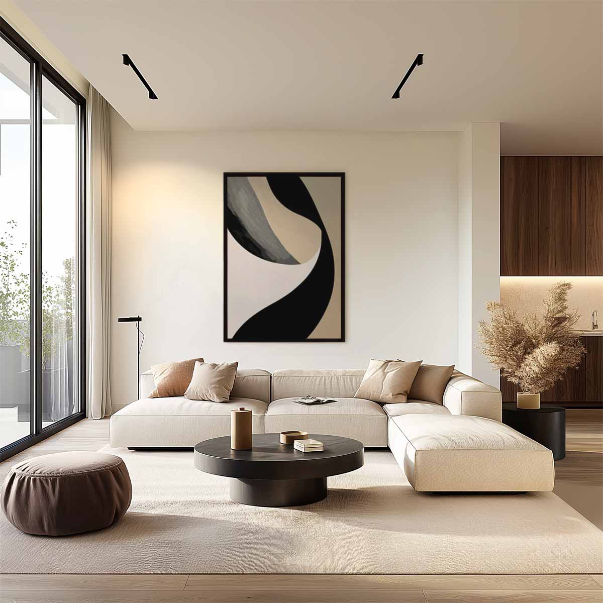 Elegante Abstracte Golf Kunstwerk-canvas-dibond-plexiglas-wanddecoratie-WallArtistic