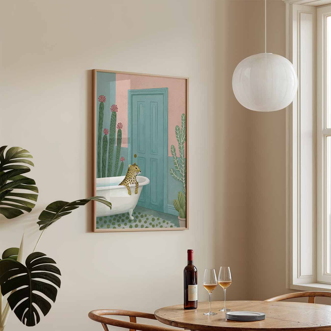 Luipaard in Bad Poster-WallArtistic