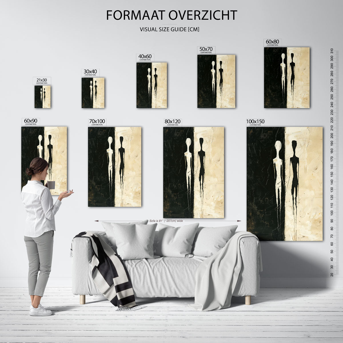 Twee figuren in contrast Poster