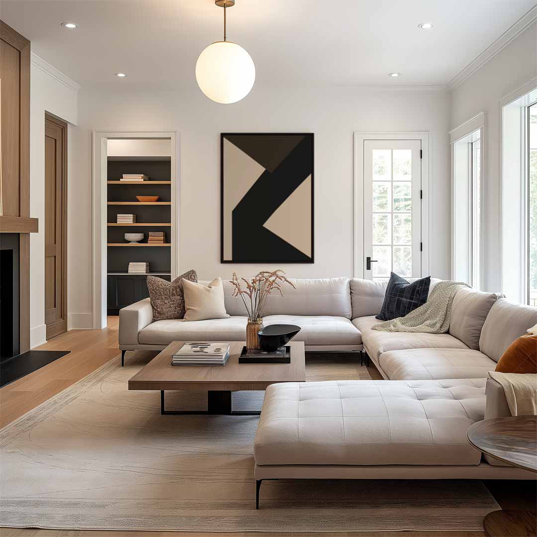 Dynamisch Abstract Contrast Kunstwerk-canvas-dibond-plexiglas-wanddecoratie-WallArtistic