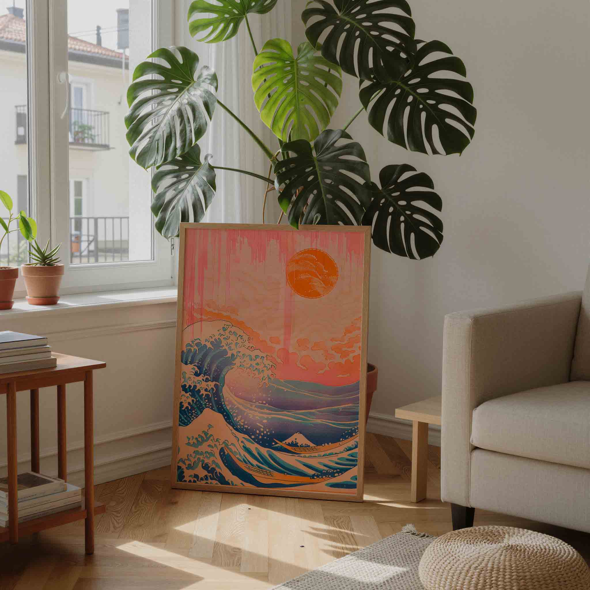 Golven en zon Poster