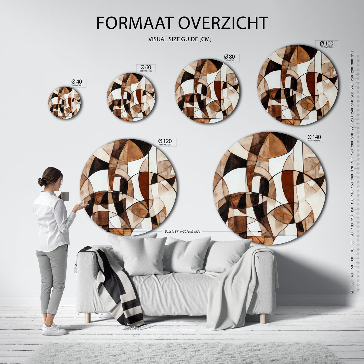 Abstracte vormen Muurcirkel