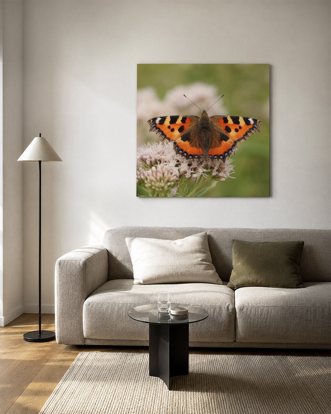Vlinder op bloem Kunstwerk