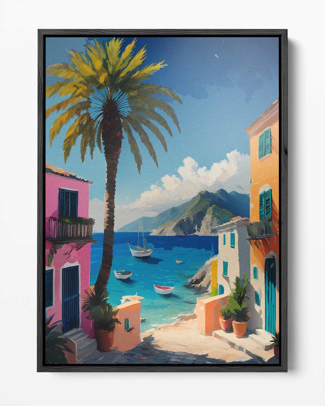 Mediterrane Droomvlucht Kunstwerk-canvas-dibond-plexiglas-wanddecoratie-WallArtistic