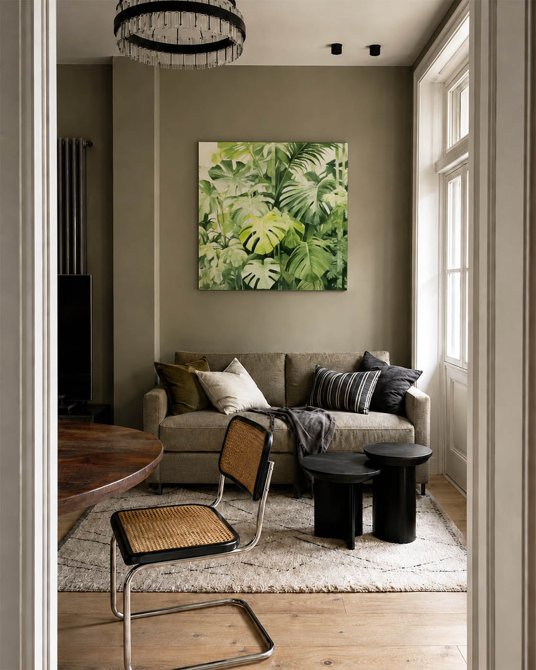 Groene bladeren compositie Kunstwerk
