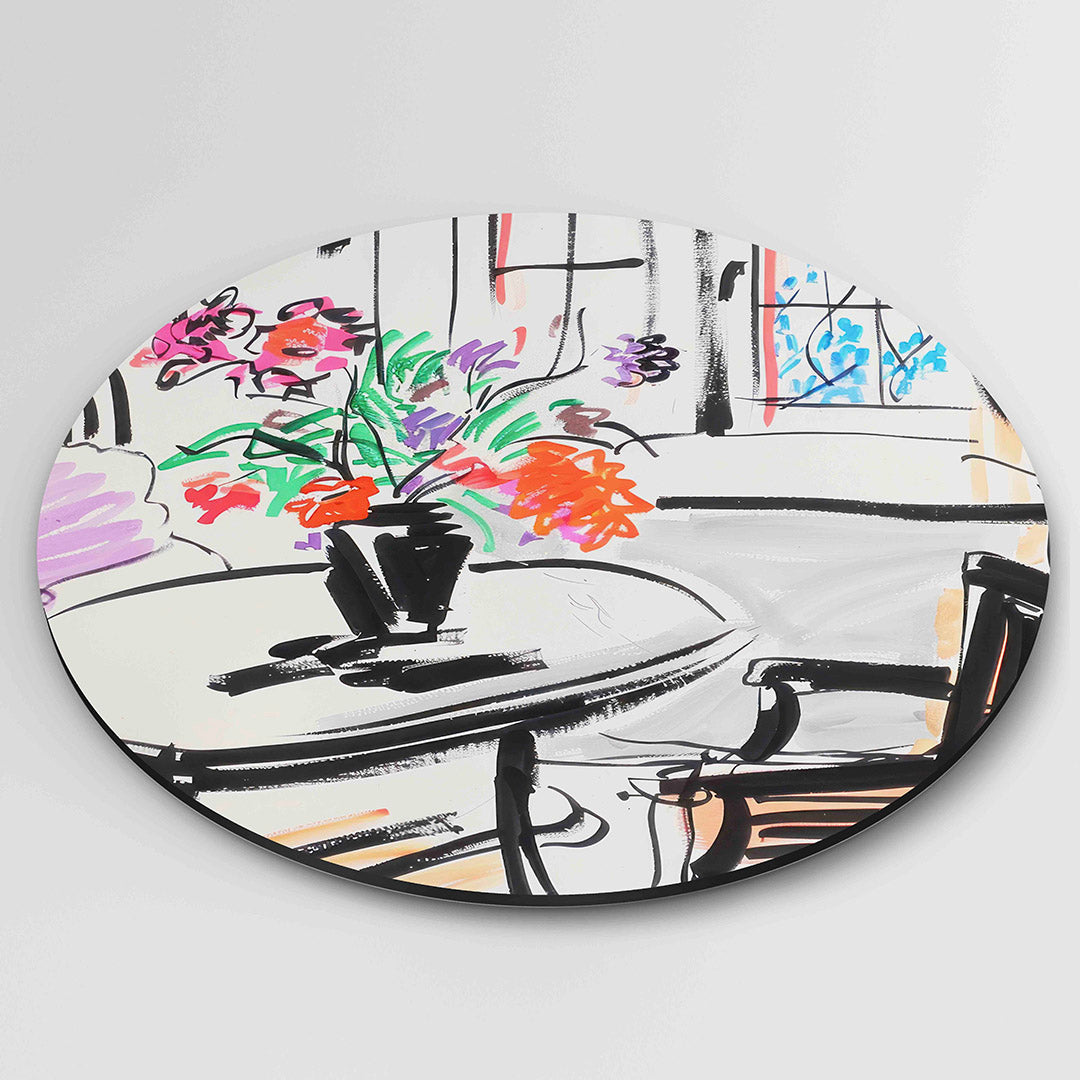 Bloemen op tafel Muurcirkel