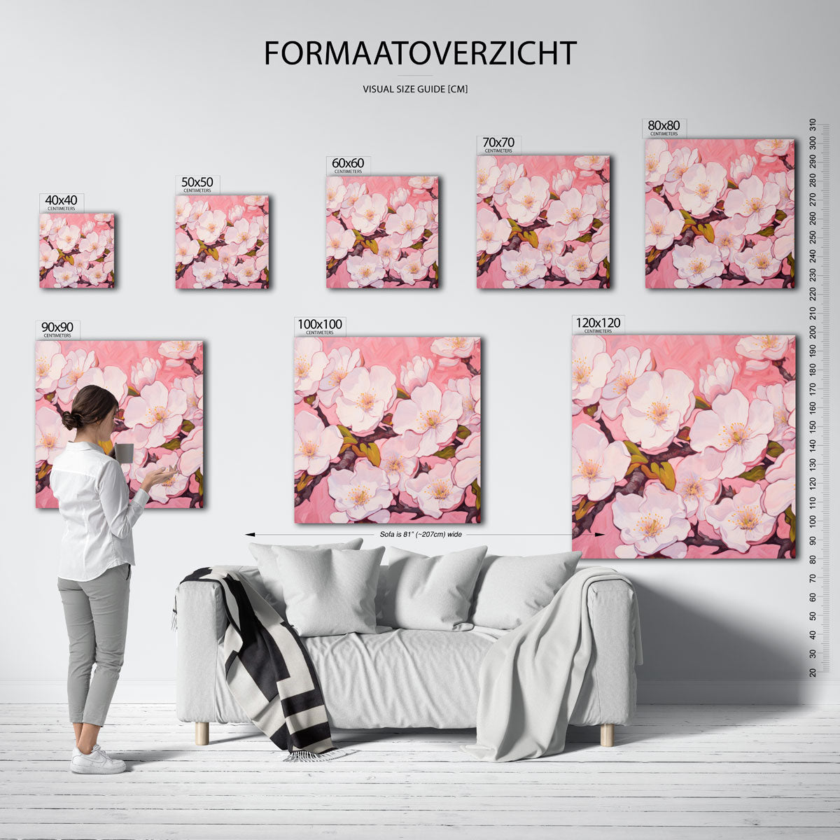Bloesem op roze Poster