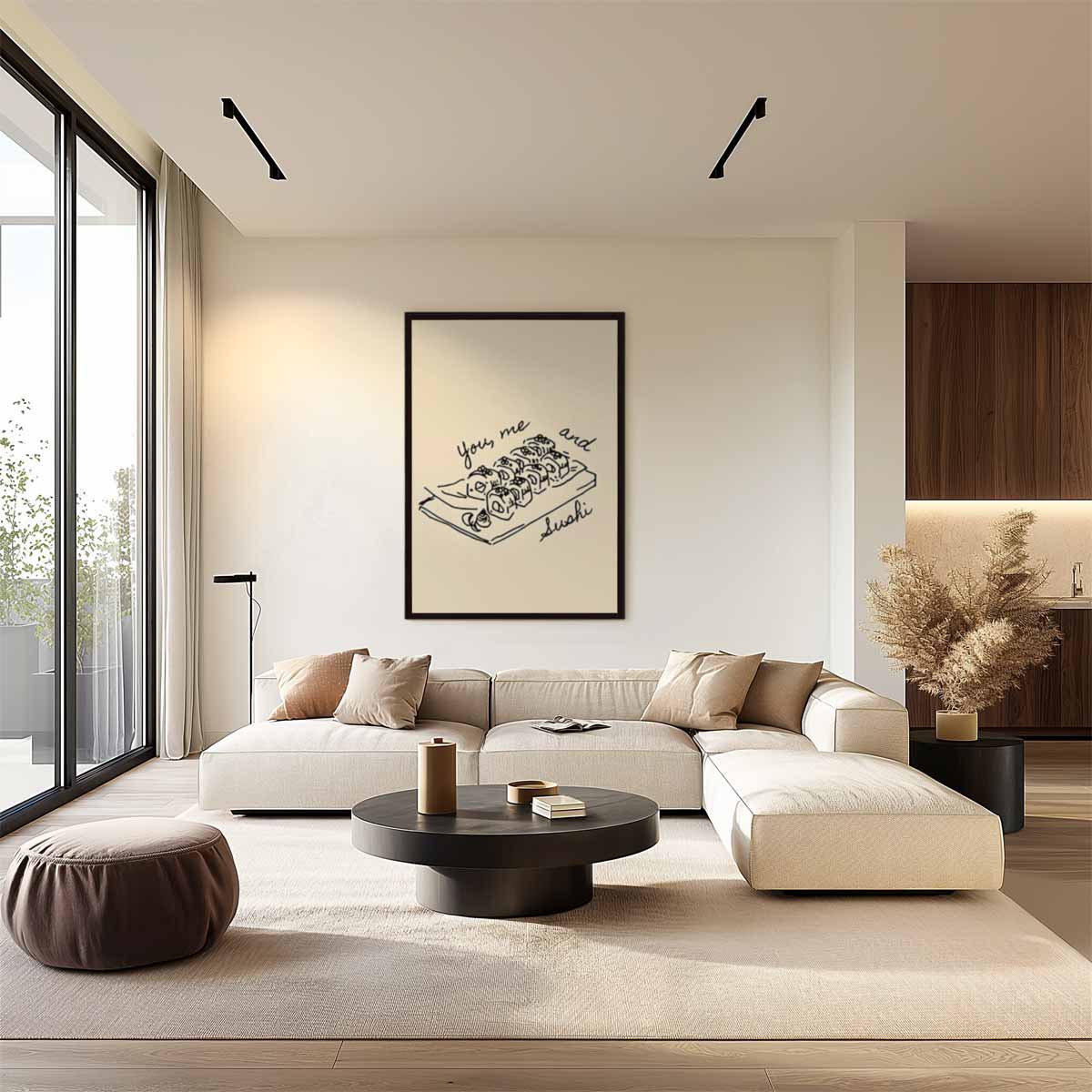 Romantische Sushi Illustratie Kunstwerk-canvas-dibond-plexiglas-wanddecoratie-WallArtistic
