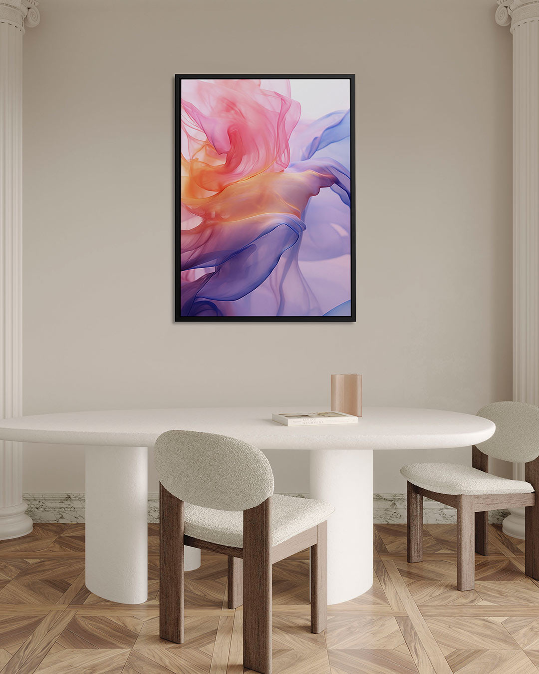 Vloeiende kleurencompositie Kunstwerk