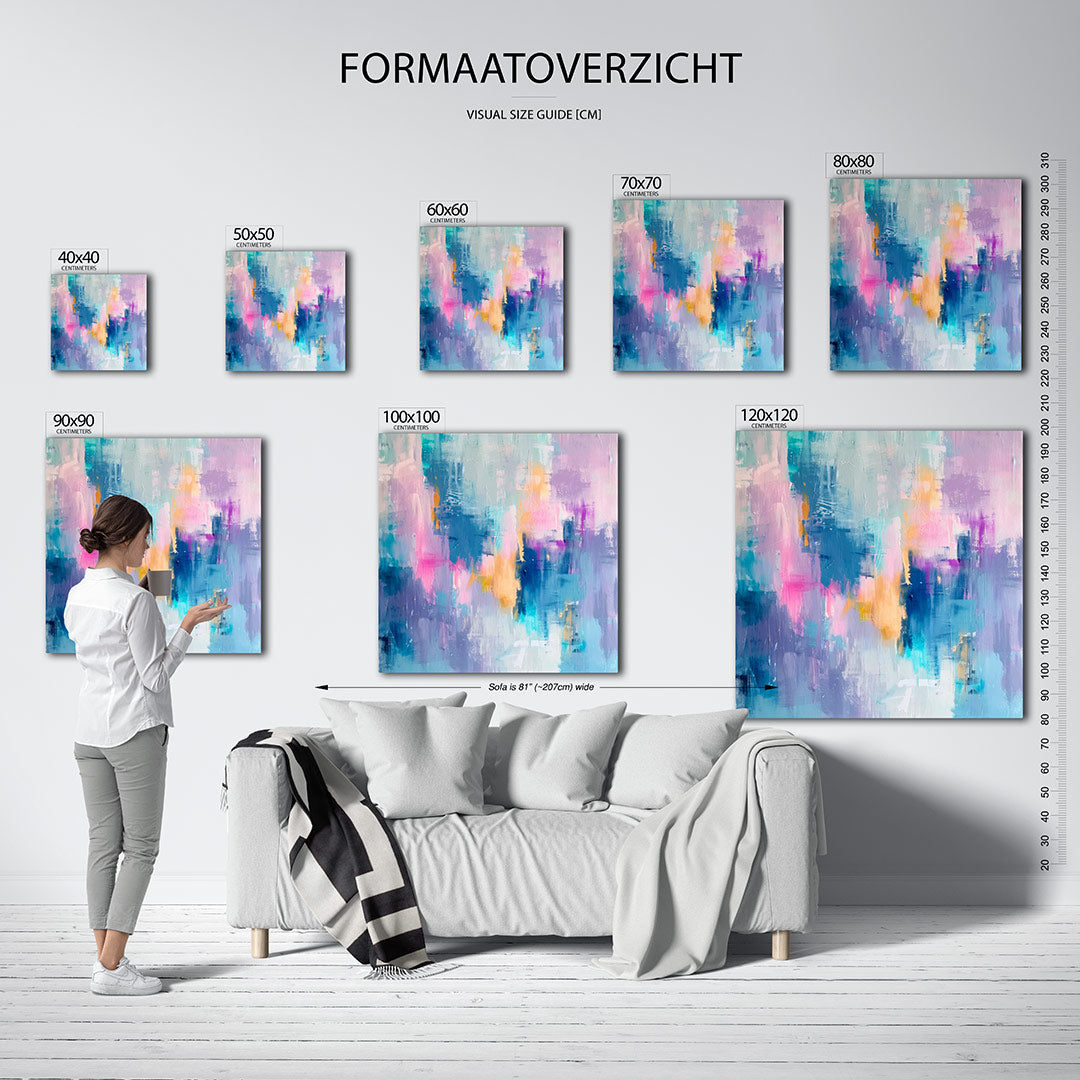 Kleurrijke vegen Kunstwerk