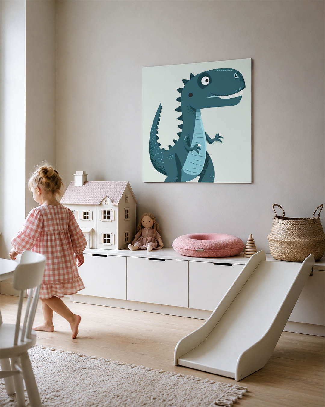 Speelse dino illustratie Kunstwerk