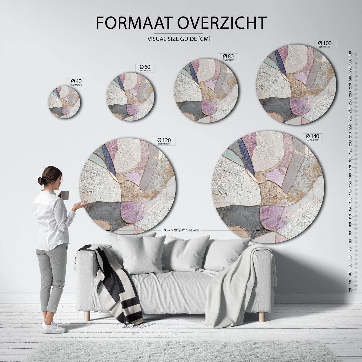 Abstracte vormen Muurcirkel