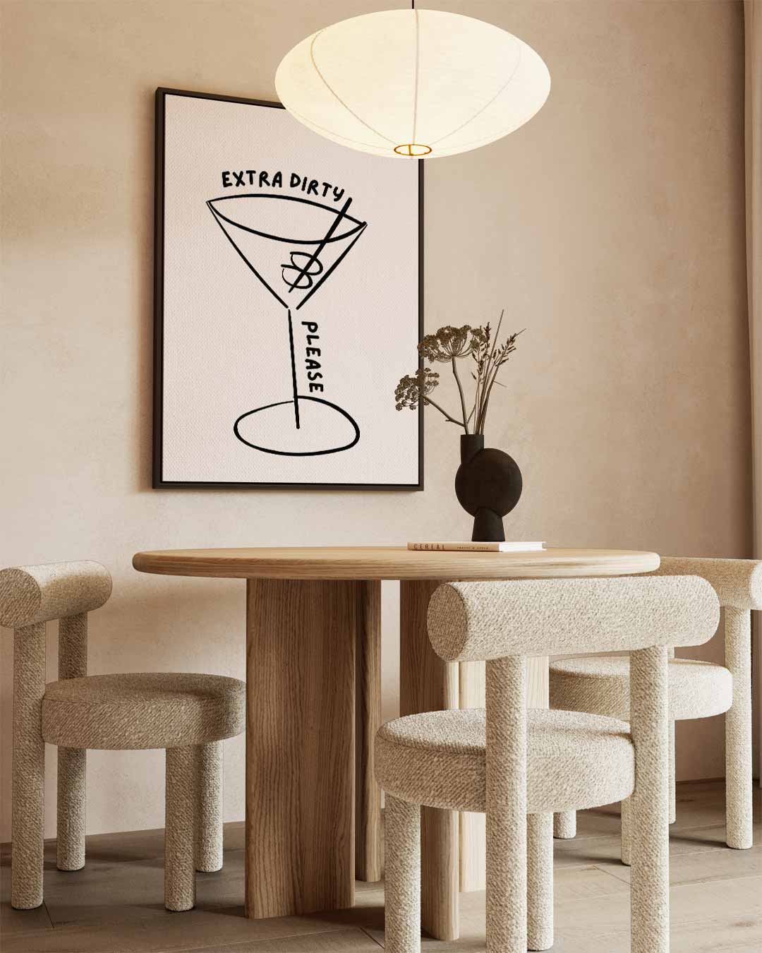 Extra Dirty Cocktail Illustratie Kunstwerk-canvas-dibond-plexiglas-wanddecoratie-WallArtistic