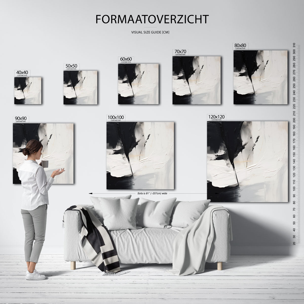 Zwart en wit abstracte Poster