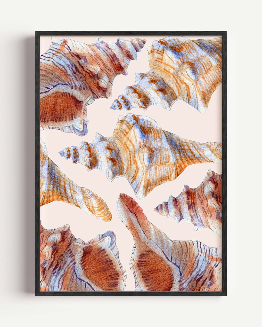 Paarse schelpen met stippen Poster-WallArtistic