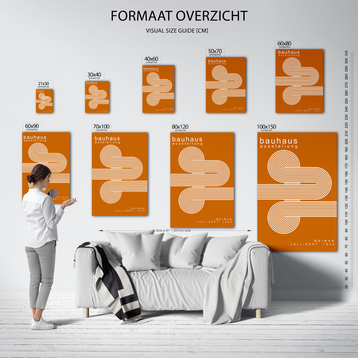 Lijnen en cirkelpatronen Poster