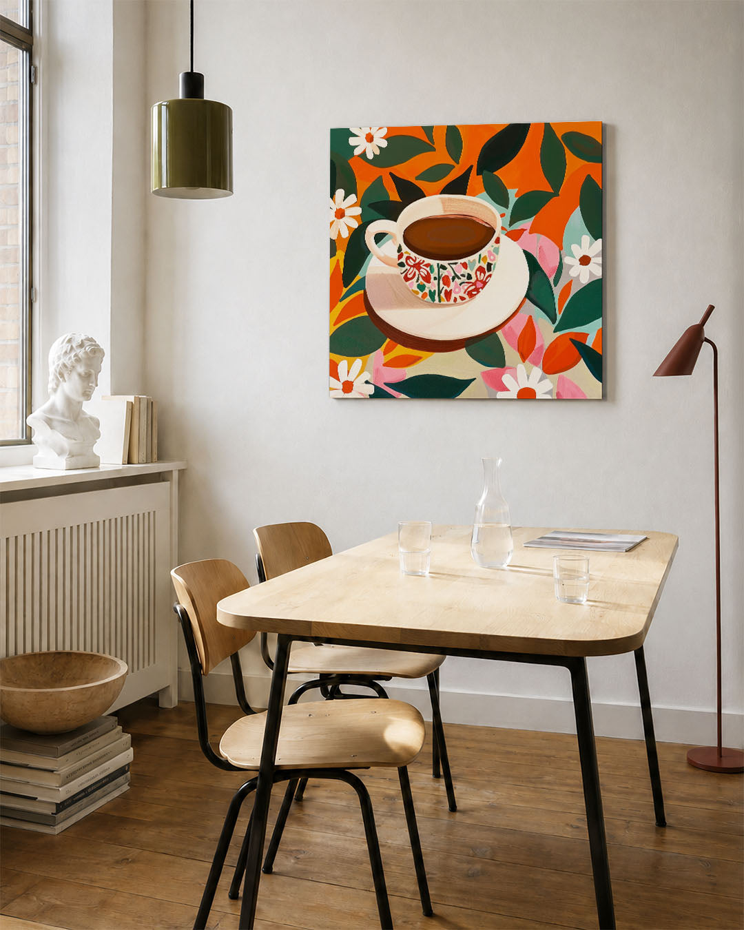 Vrolijke koffiekop Kunstwerk