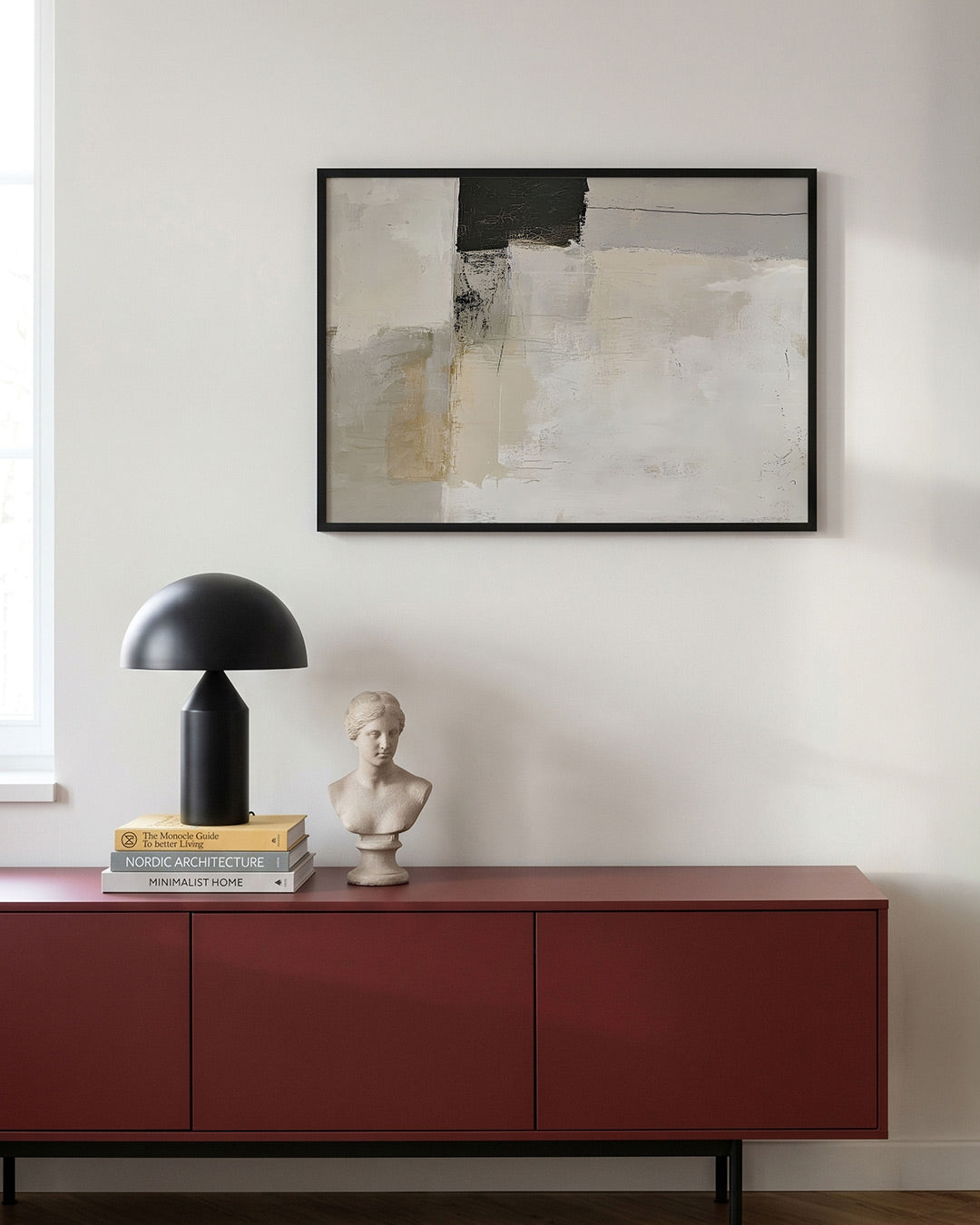 Abstracte beige en zwarte vlakken Poster