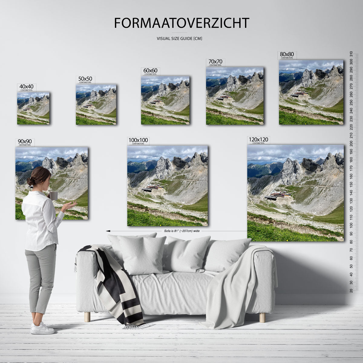 Berglandschap met rotsen Poster