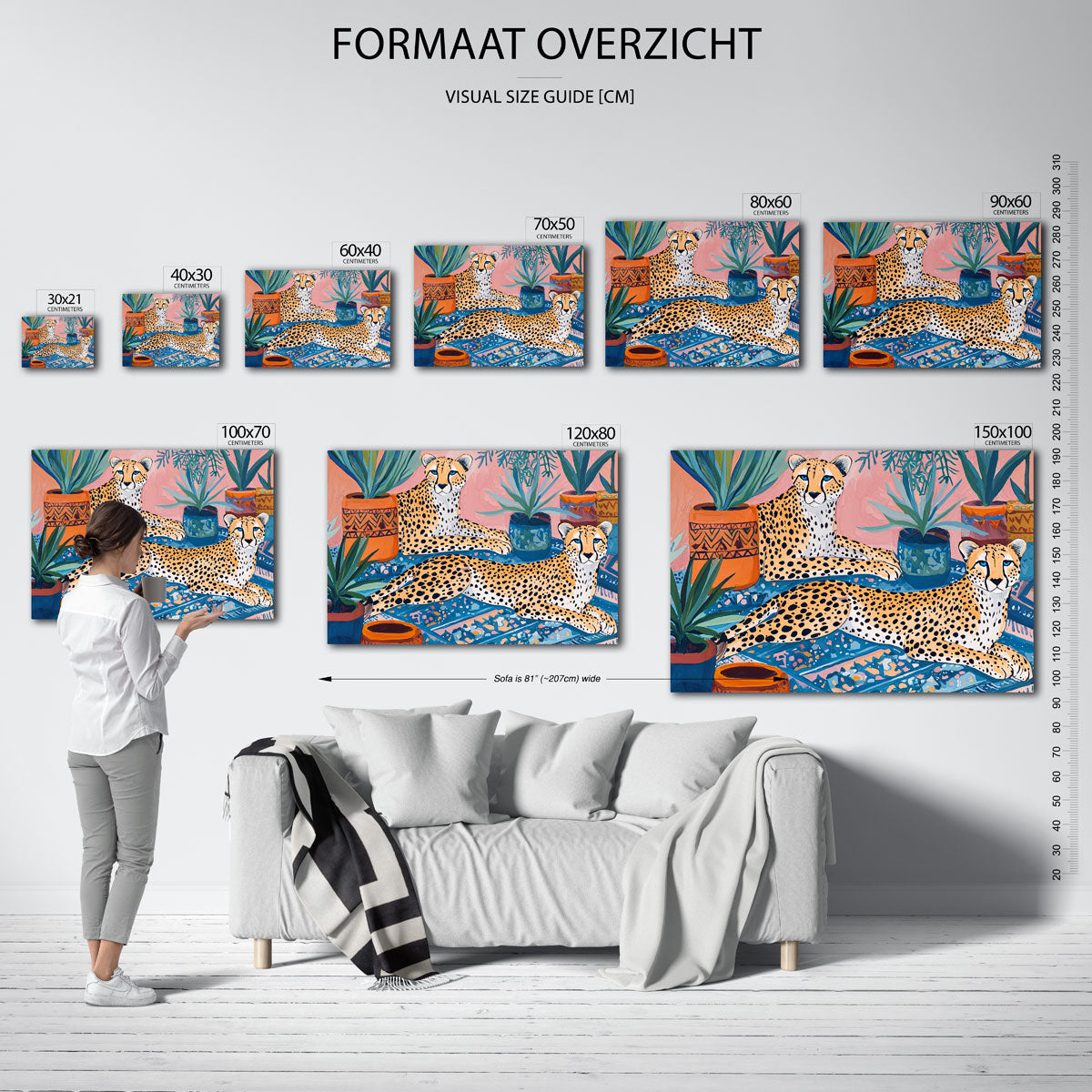 Luipaarden en planten Poster