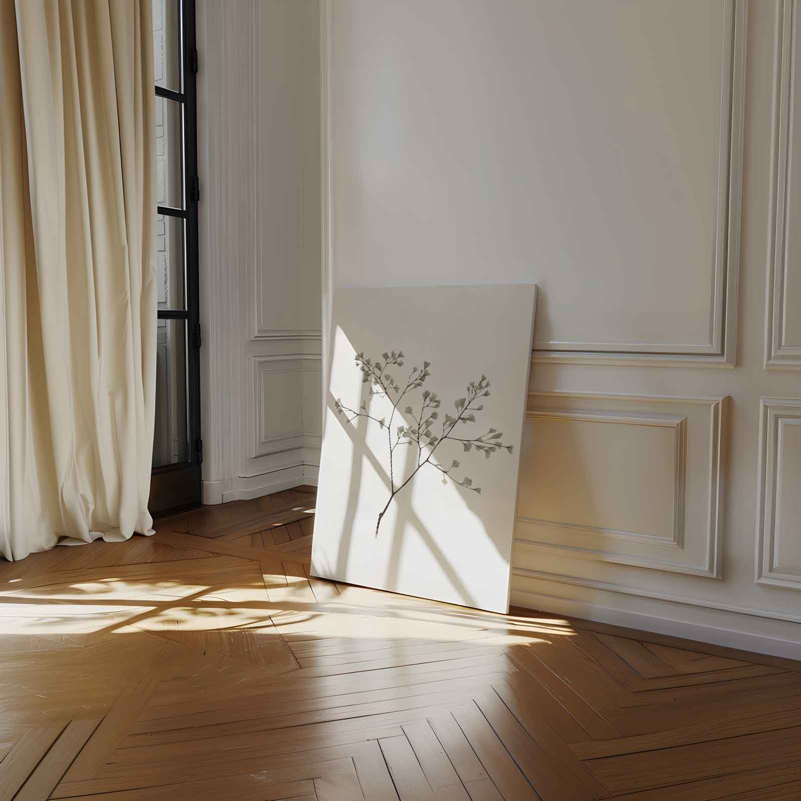 Minimalistische Botanische Schets Kunstwerk-canvas-dibond-plexiglas-wanddecoratie-WallArtistic
