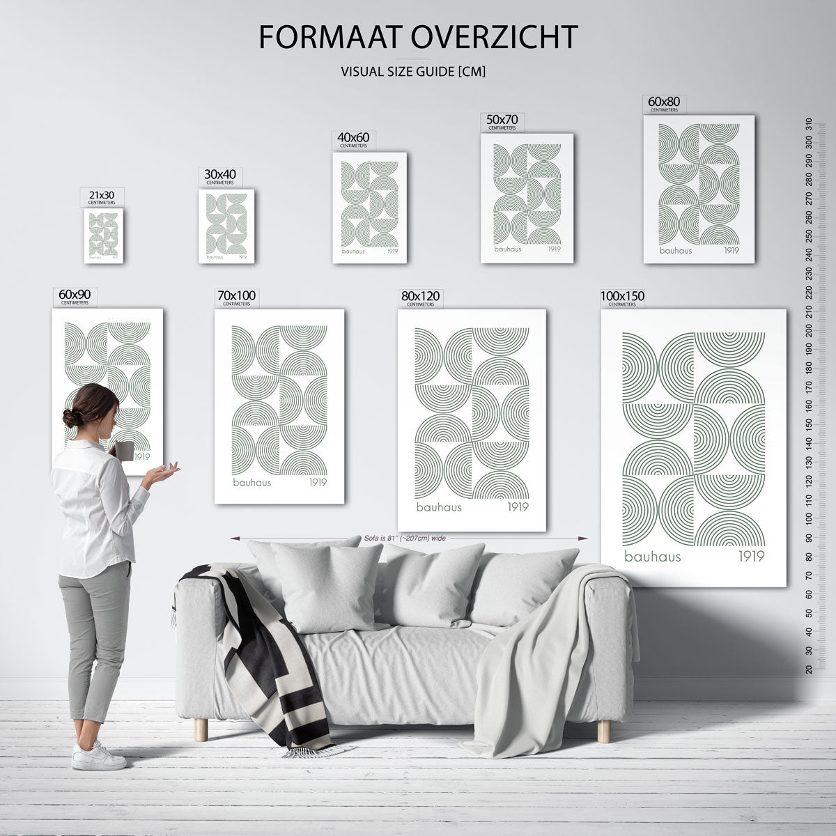 Cirkelpatroon en lijnen Poster