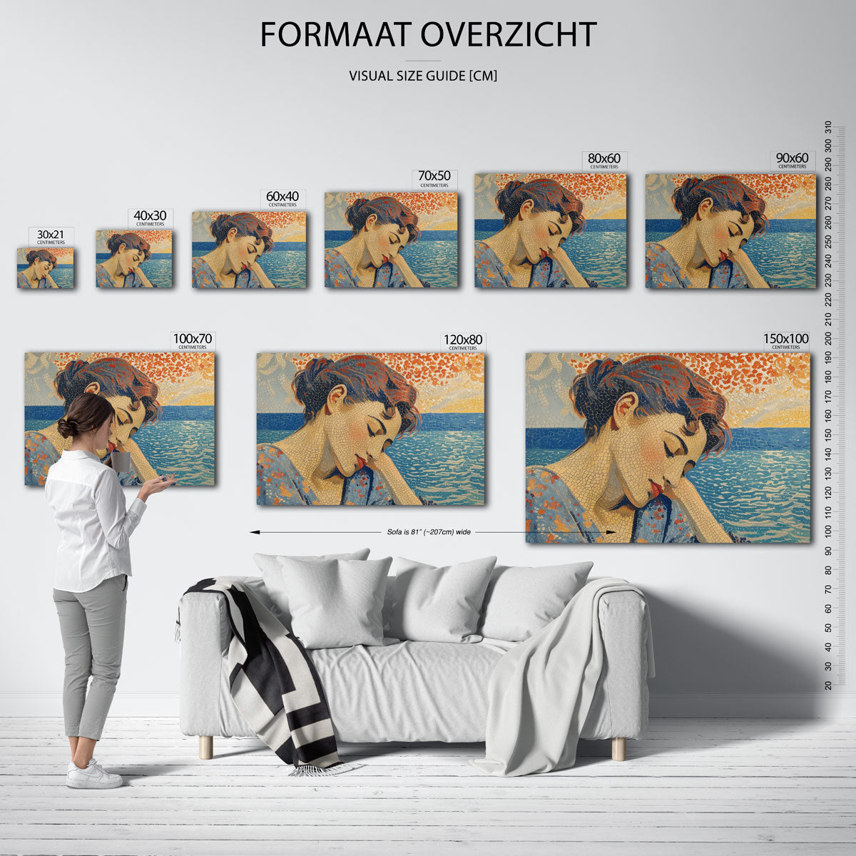Vrouw bij zee Poster
