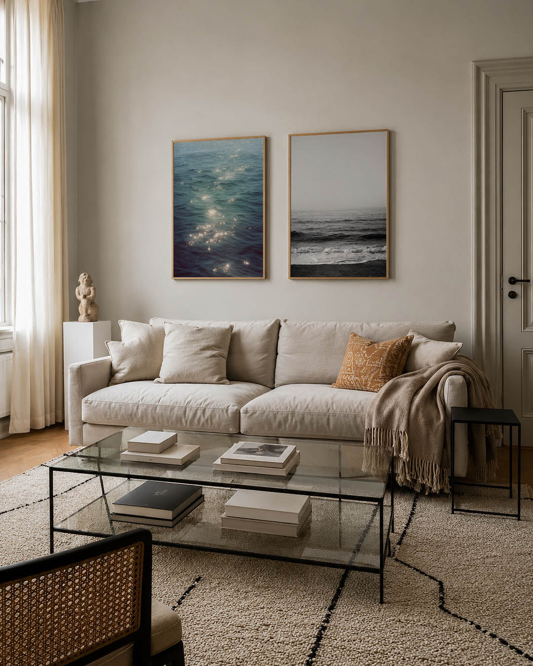 Zonneschittering op water Posterset