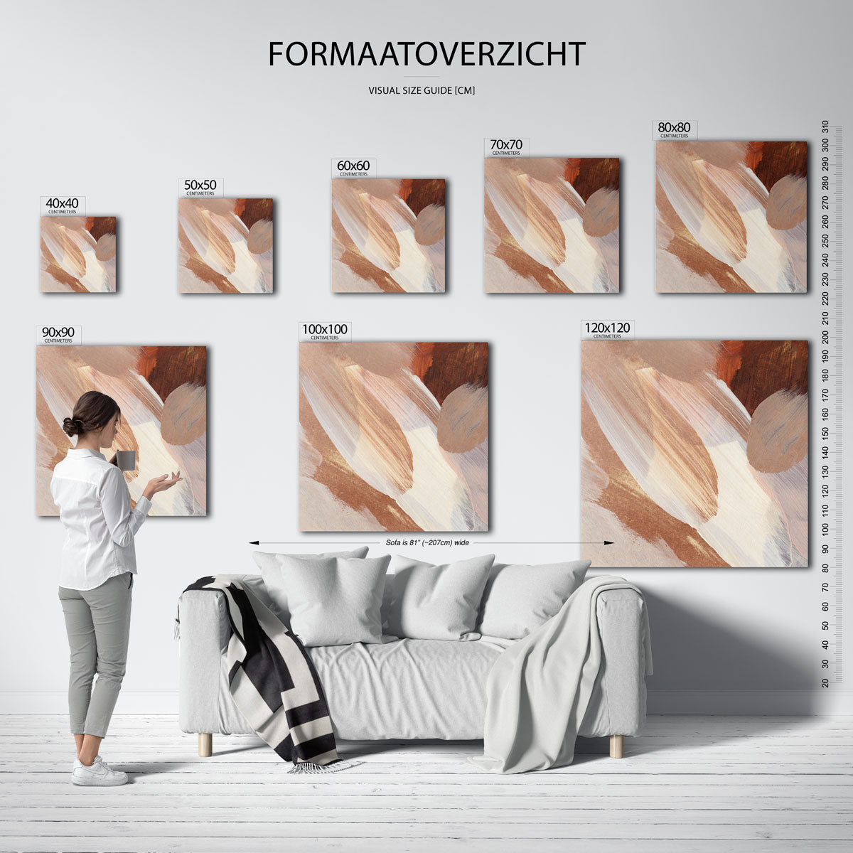 Abstracte penseelstreken Poster