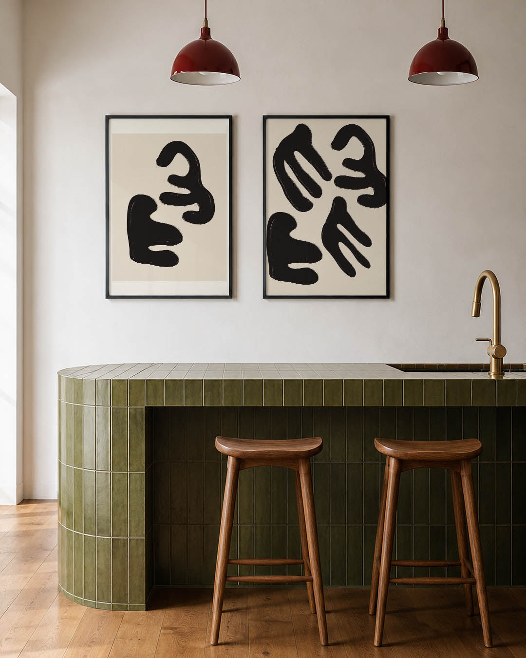 Organische vormen Posterset