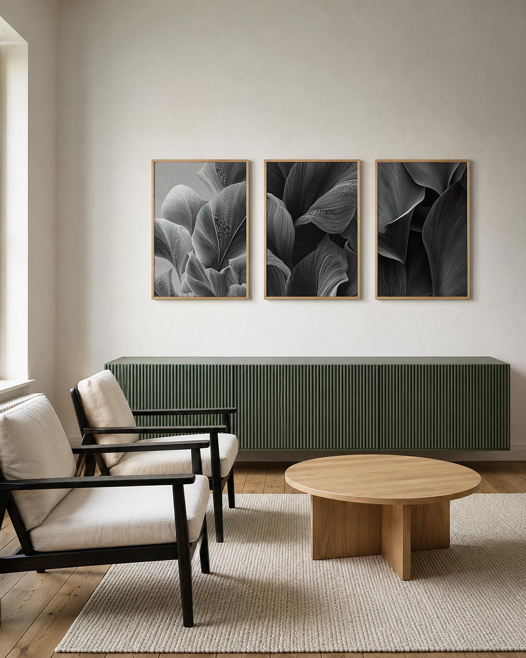 Lijnenspel en bladvormen Posterset