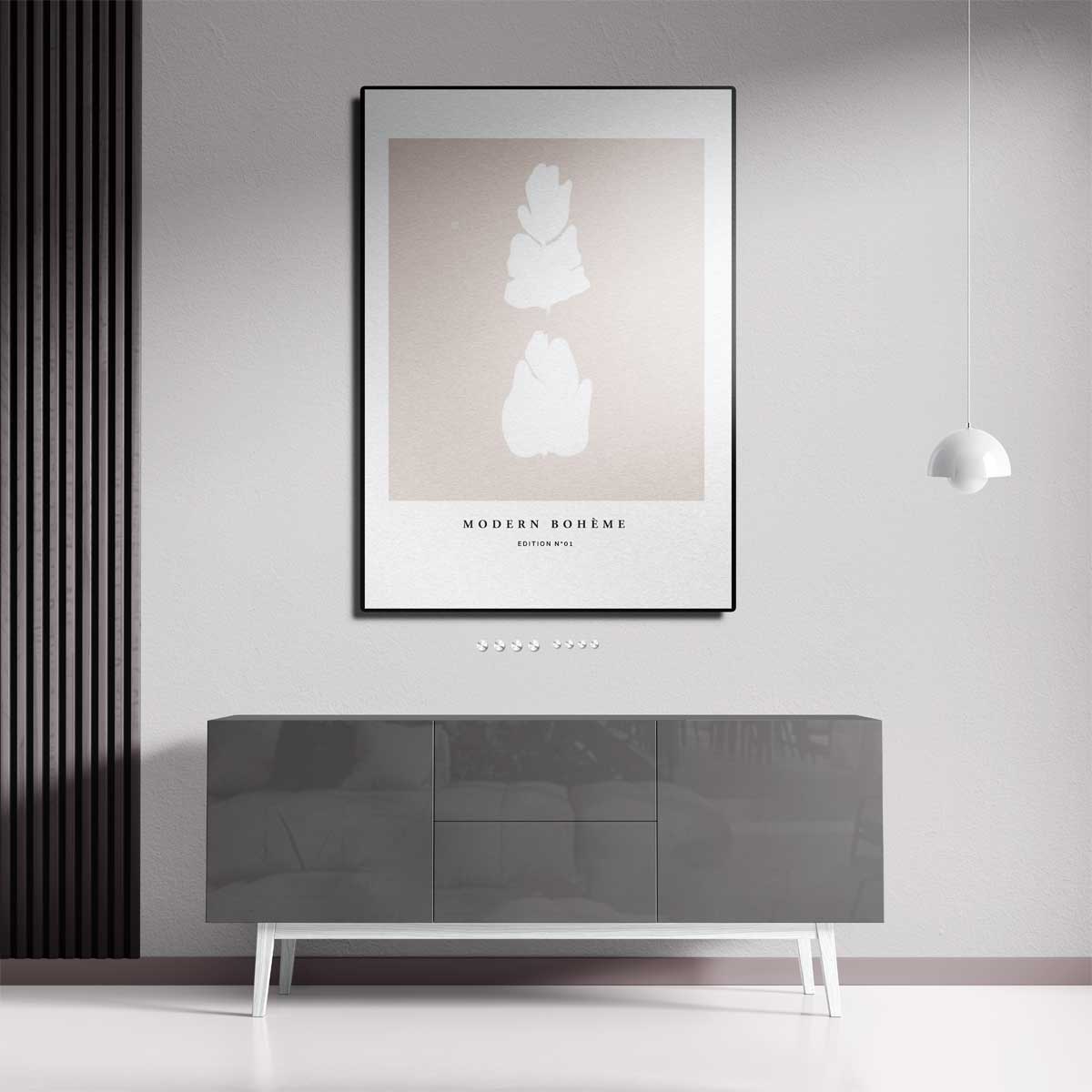 Modern Boho Leaf Art Print Kunstwerk-canvas-dibond-plexiglas-wanddecoratie-WallArtistic