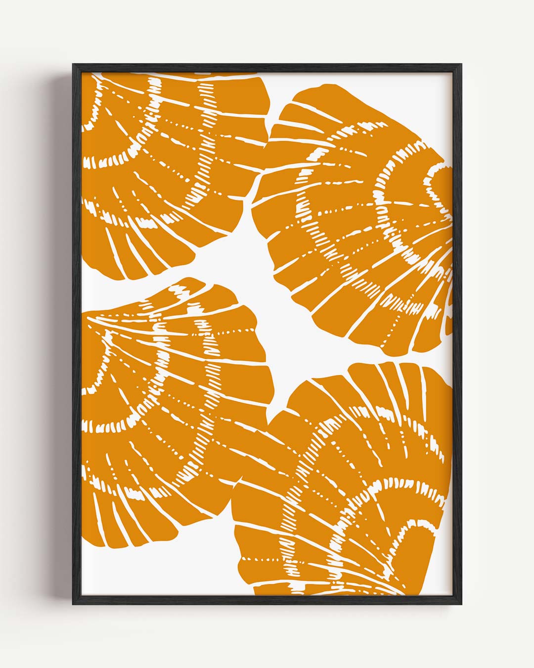 Schelpen Sfeerposter in Oranje Poster-WallArtistic