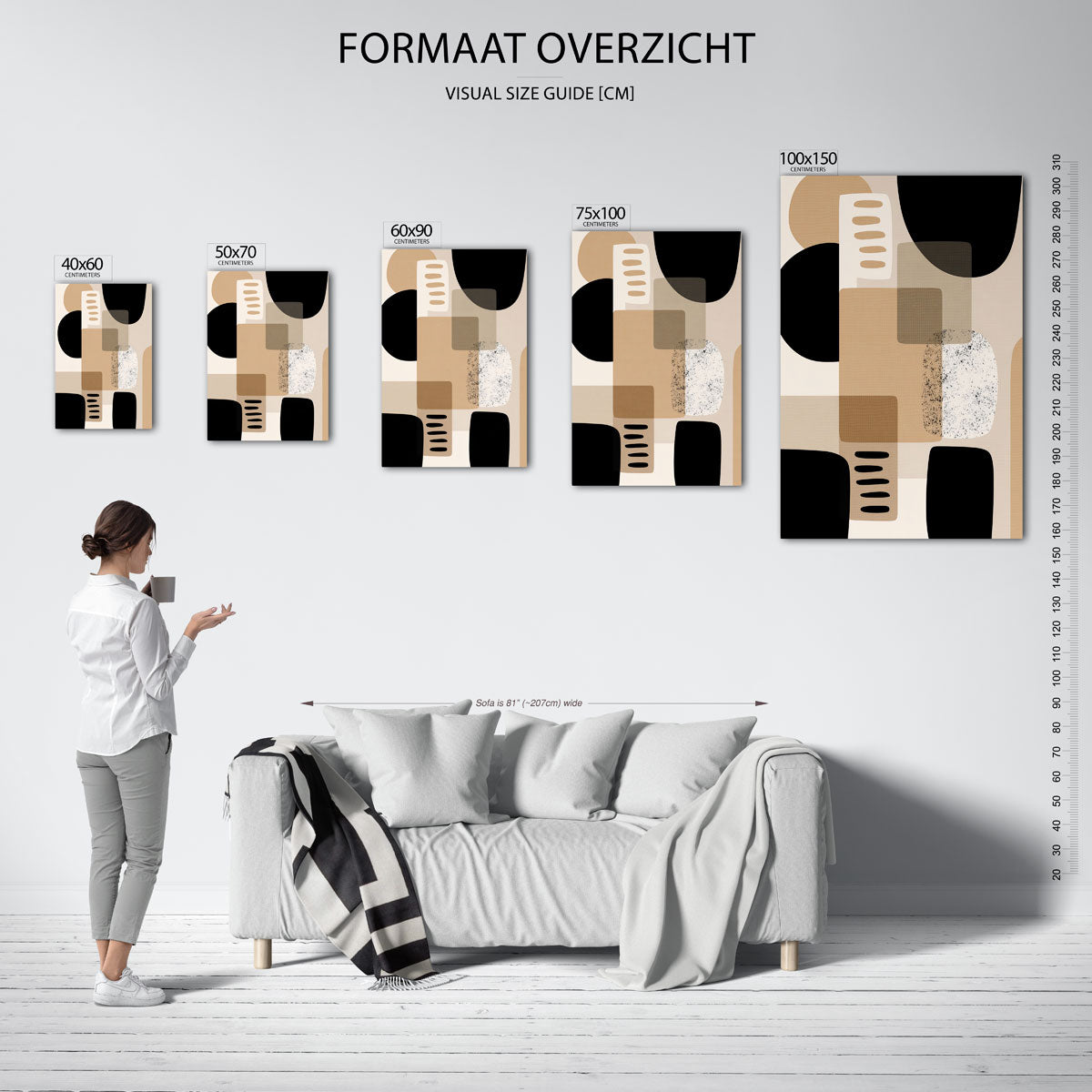 Geometrische vormen compositie Kunstwerk