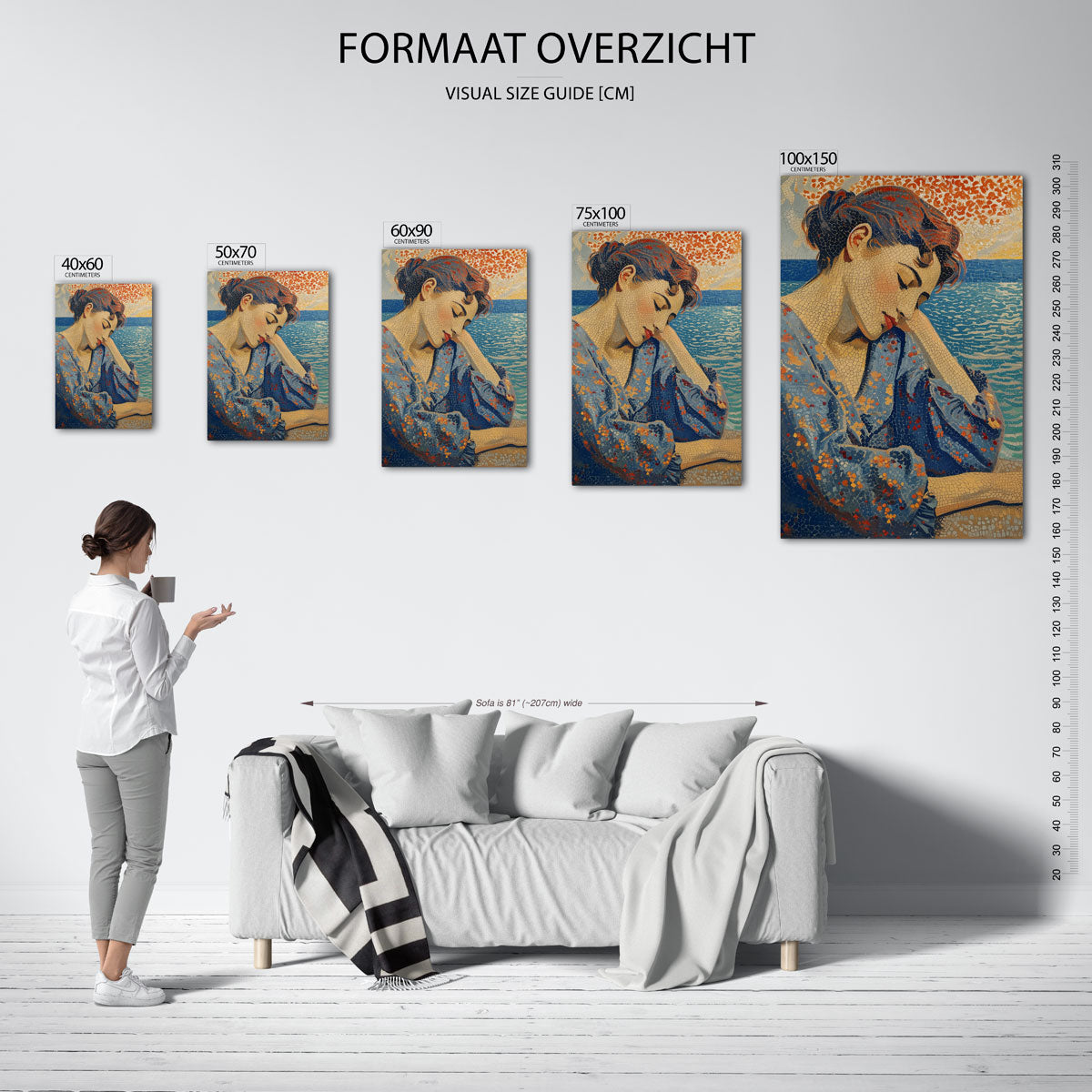 Dromerige mozaïek vrouw Kunstwerk