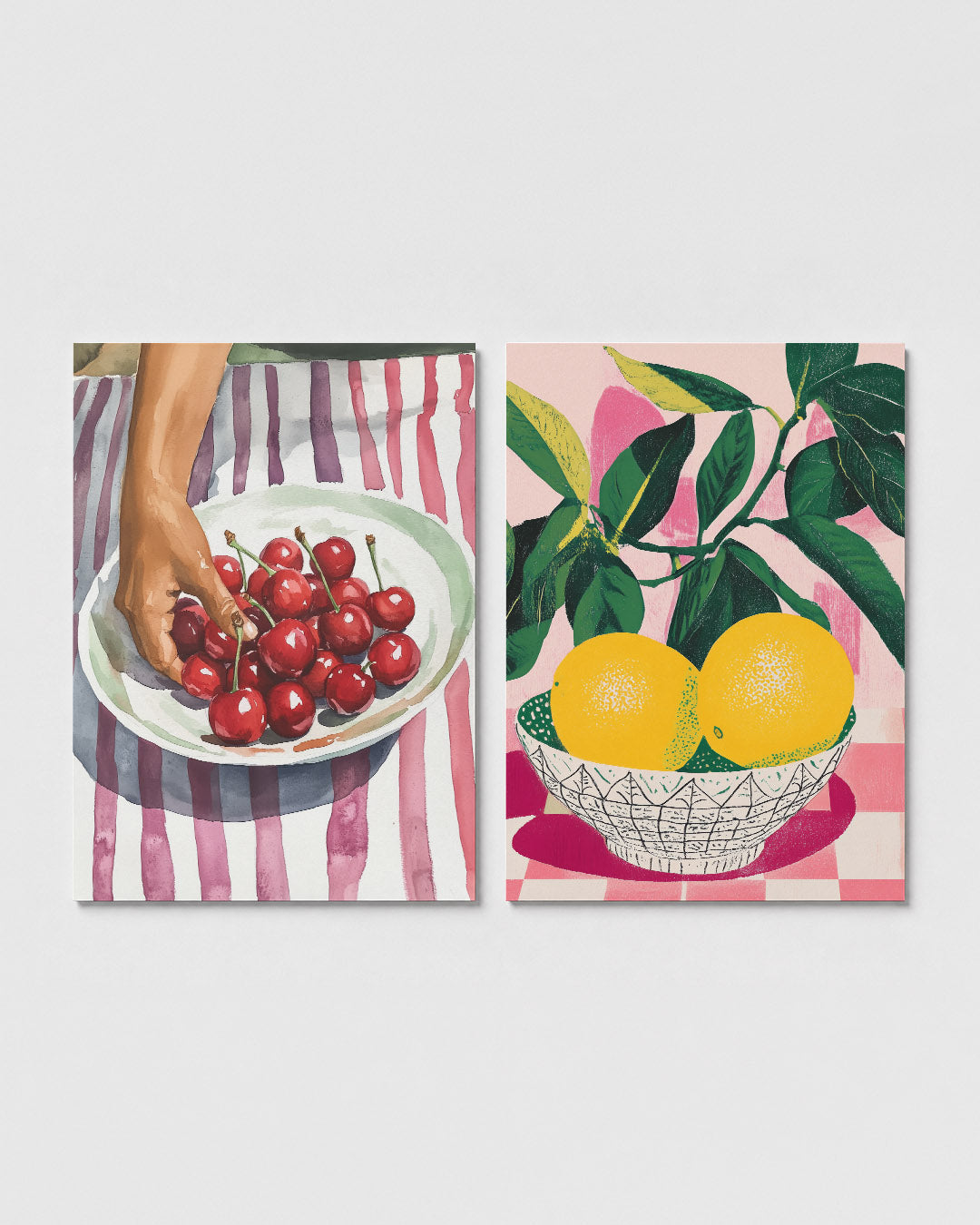 Kersen en strepen Posterset