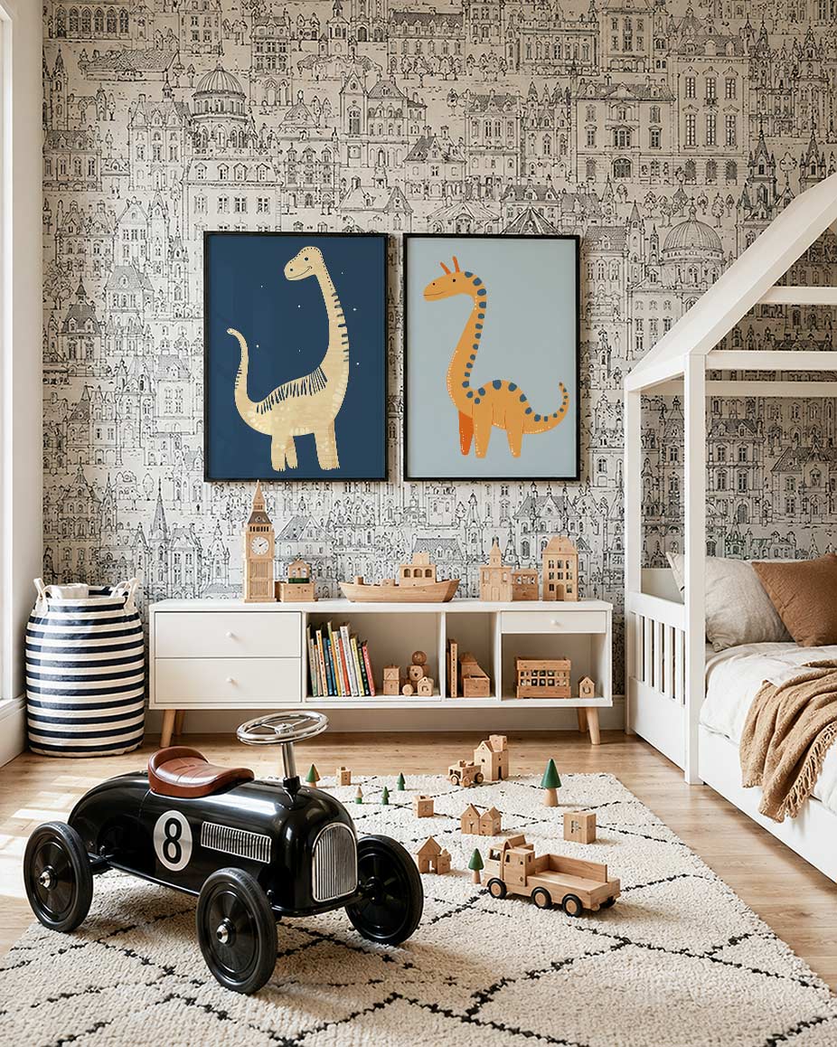 Vrolijke dino Posterset