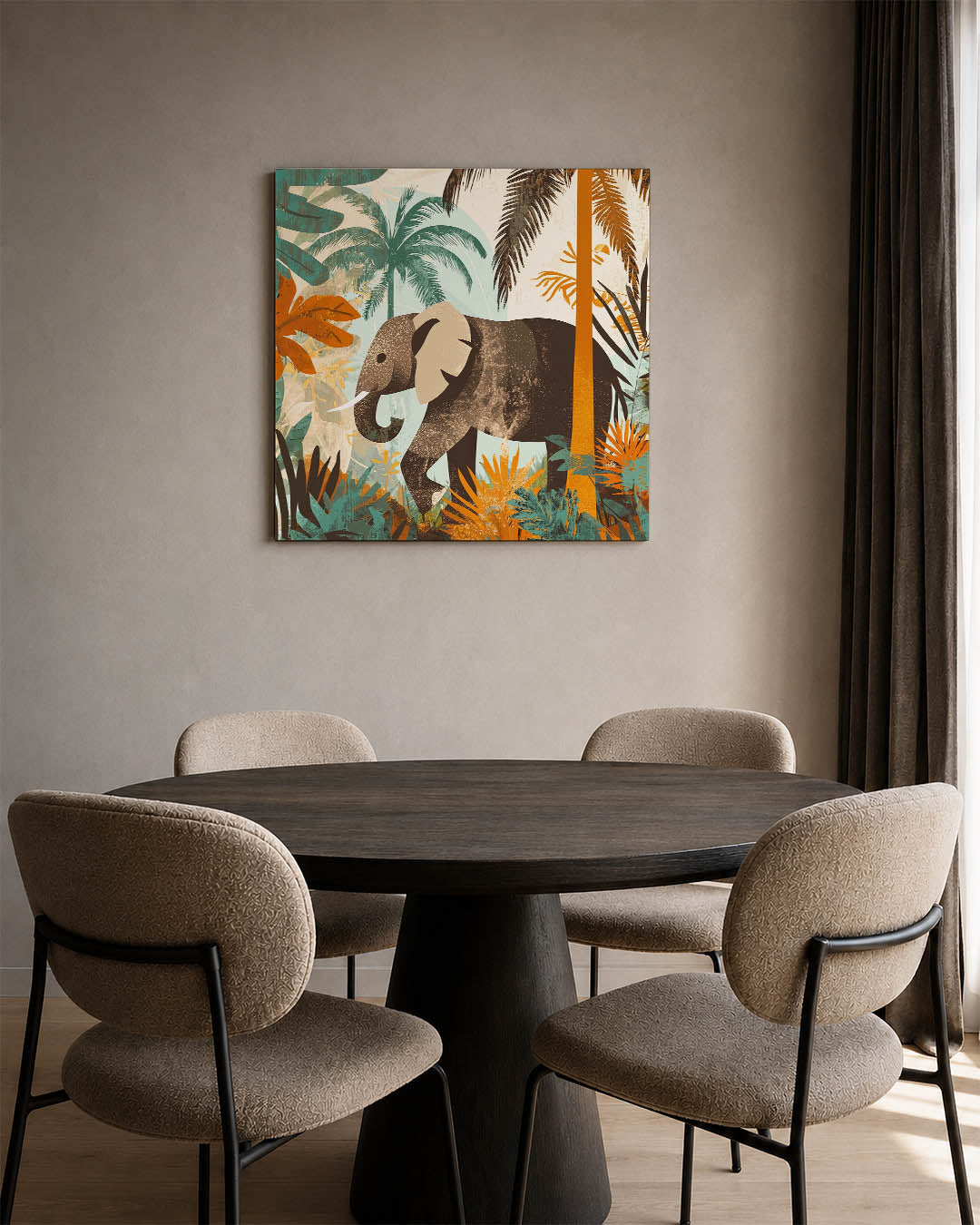Dierlijke jungle scène Kunstwerk