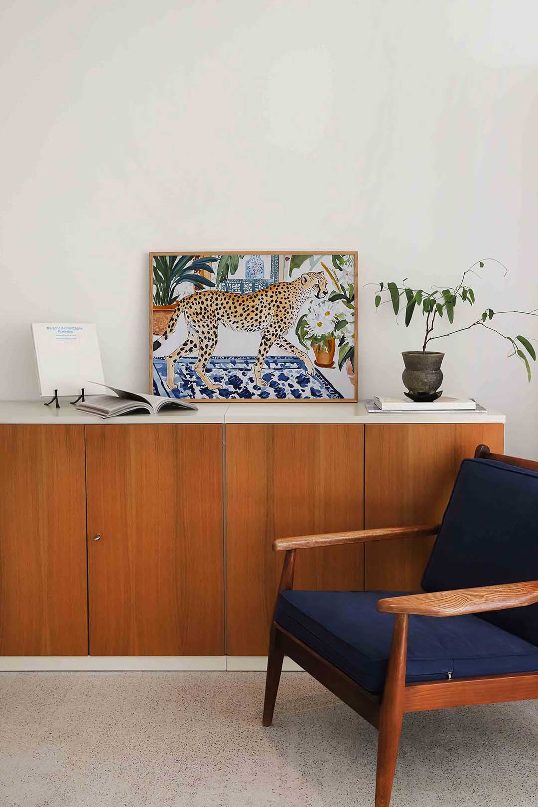 Luipaard en planten Poster